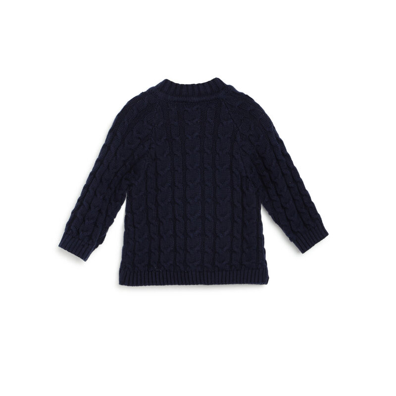 Boys Dark Blue Solid Cardigan image number 1